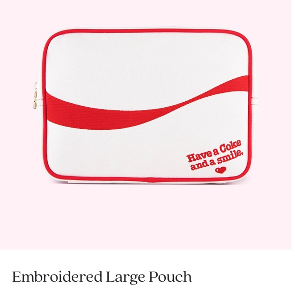 Stoney Clover Lane x Coca Cola Embroidered Large Pouch NWT - Picture 2 of 13